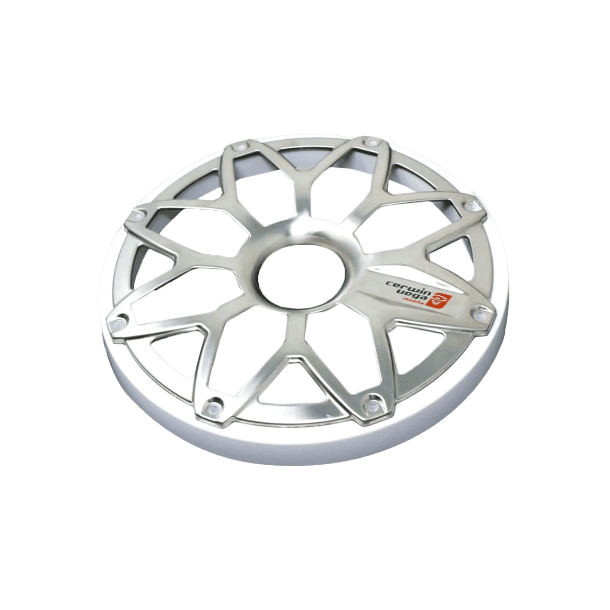 6.5" RPM Stroker Flush Mount Speaker Grill, White/Stainless (Pair) - SM65FGW