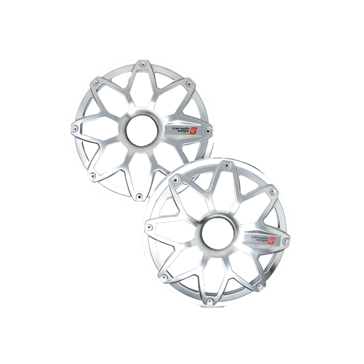 6.5" RPM Stroker Flush Mount Speaker Grill, White/Stainless (Pair) - SM65FGW