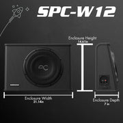 Space Series Sealed Wedge Subwoofer Enclosure, 400W RMS | 10" 12"