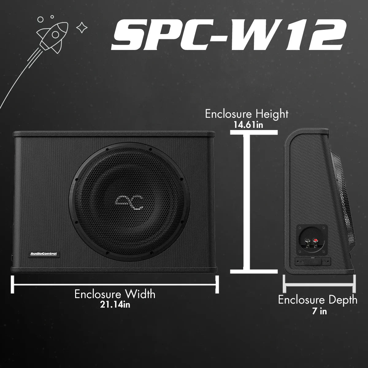 Space Series Sealed Wedge Subwoofer Enclosure, 400W RMS | 10" 12"
