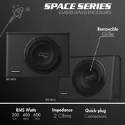 Space Series Sealed Wedge Subwoofer Enclosure, 400W RMS | 10" 12"