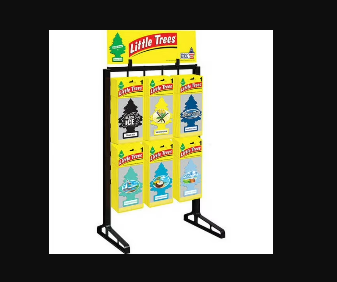 Little Trees Little Trees 1-pack Plastic Rack 1 plastic rack 24 each: 1-pack Trees: Black Ice, Vanillaroma, New Car Scent, Supernova, Caribbean Colada, and True North Z1D10000DK