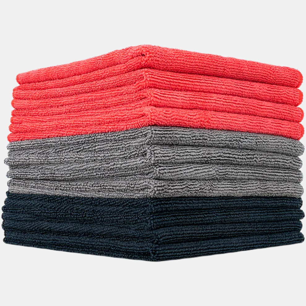 P & S Detail Products Microfiber AP 300 gsm (12 pack) RED, GREY, BLK - 16" x 16" S1145