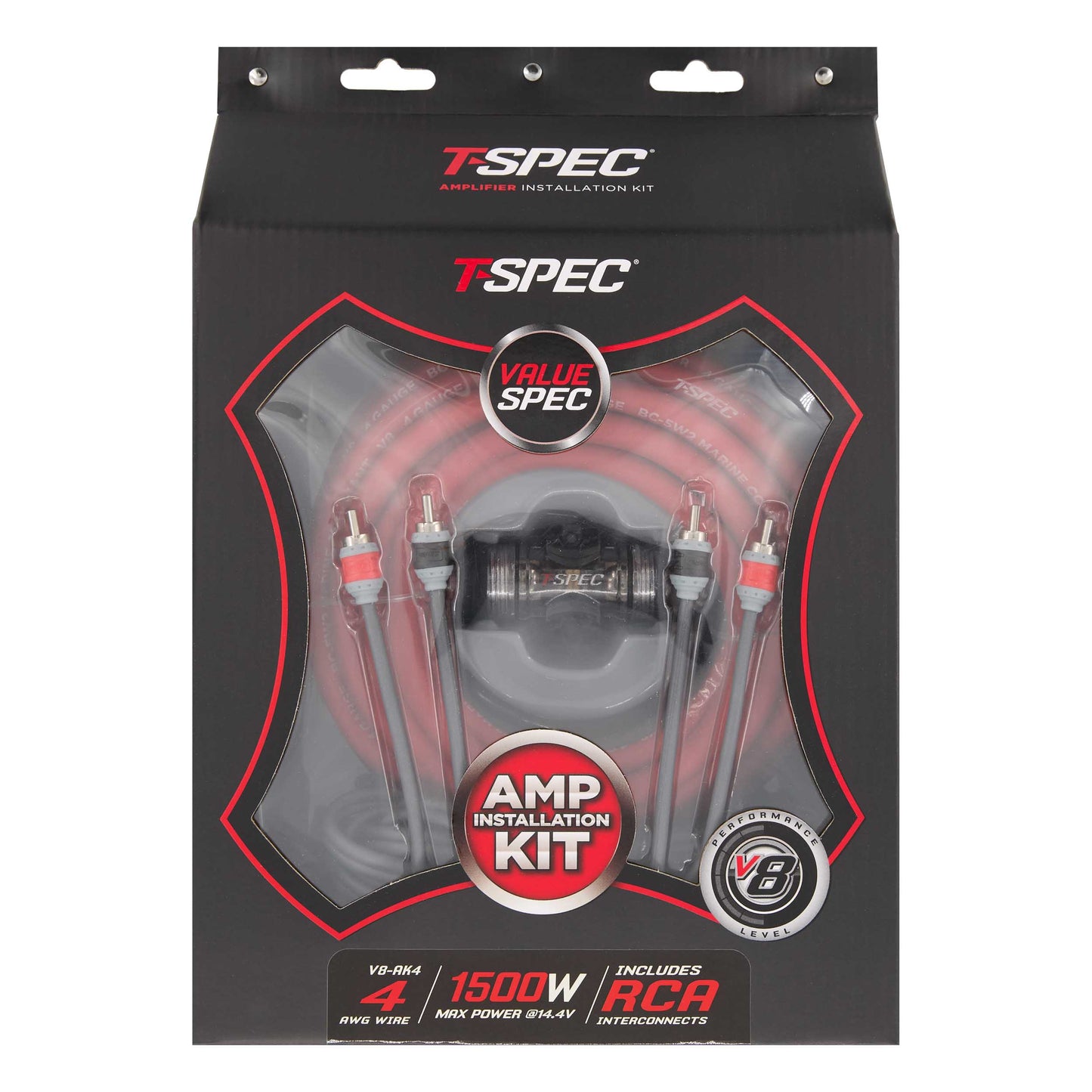 V8 OFC Amp Kit with RCA | 4 AWG | 1500W