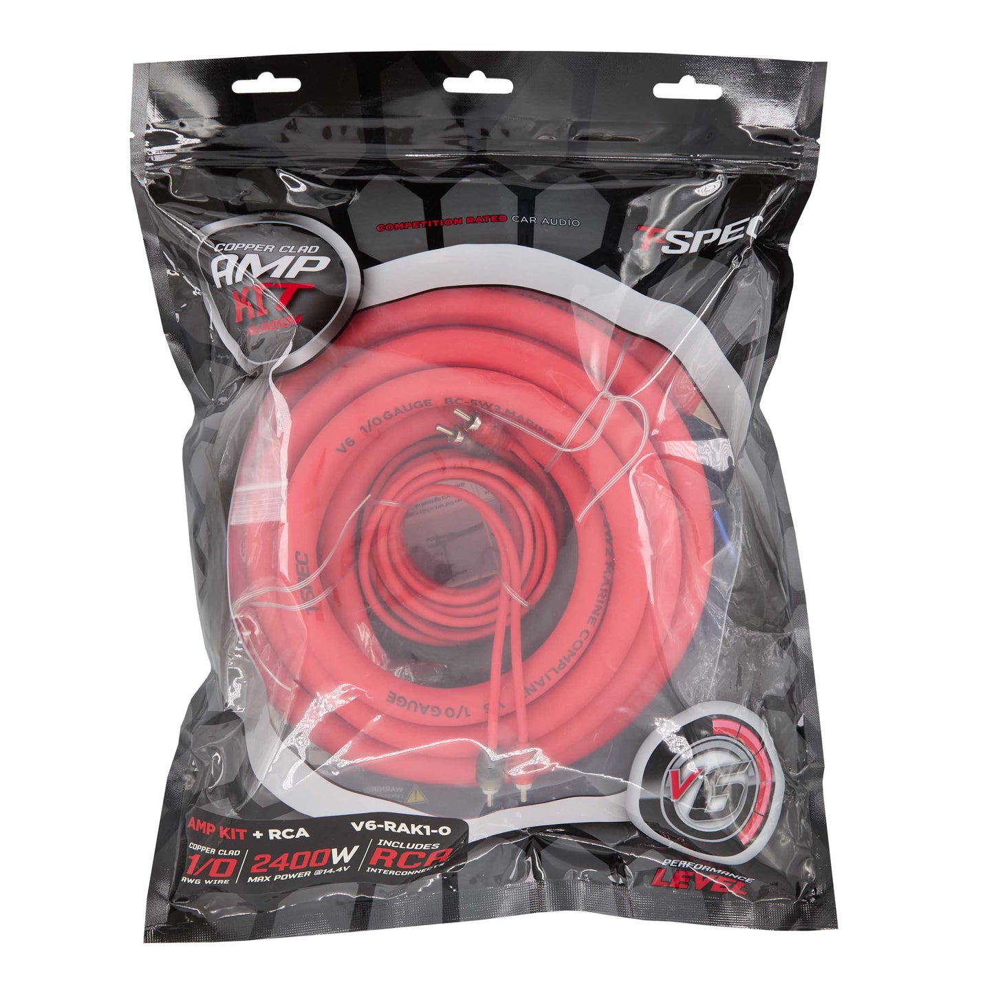 V6 Amp Kit with RCA | 1/0 AWG | 2400W