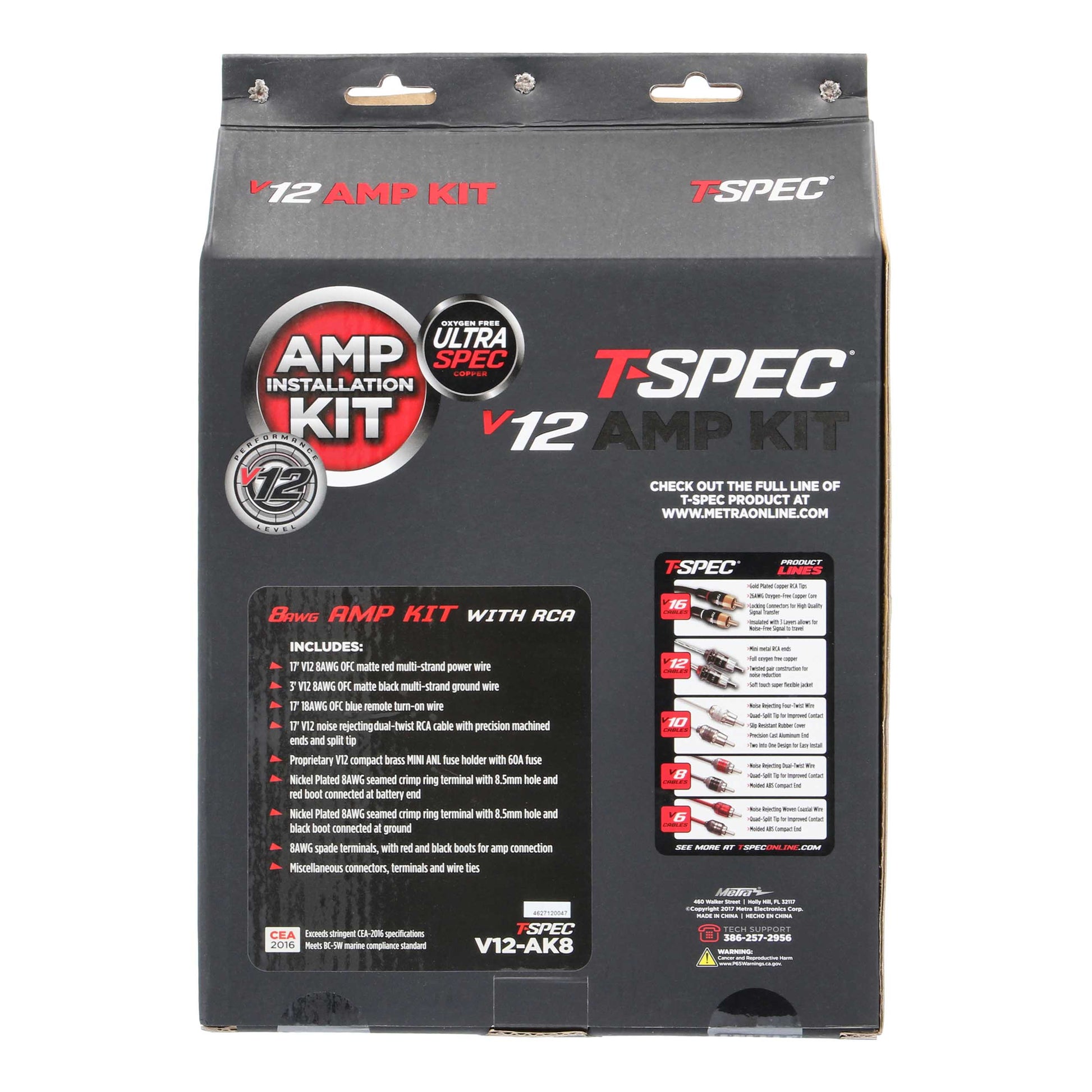 V12 Amp Kit with RCA | 8 AWG | 950W