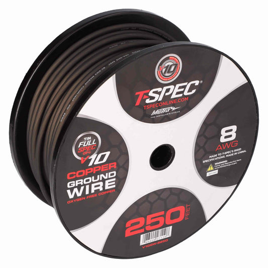 V10 OFC Tinned Ground Wire | 8 AWG | 250 ft. | Black