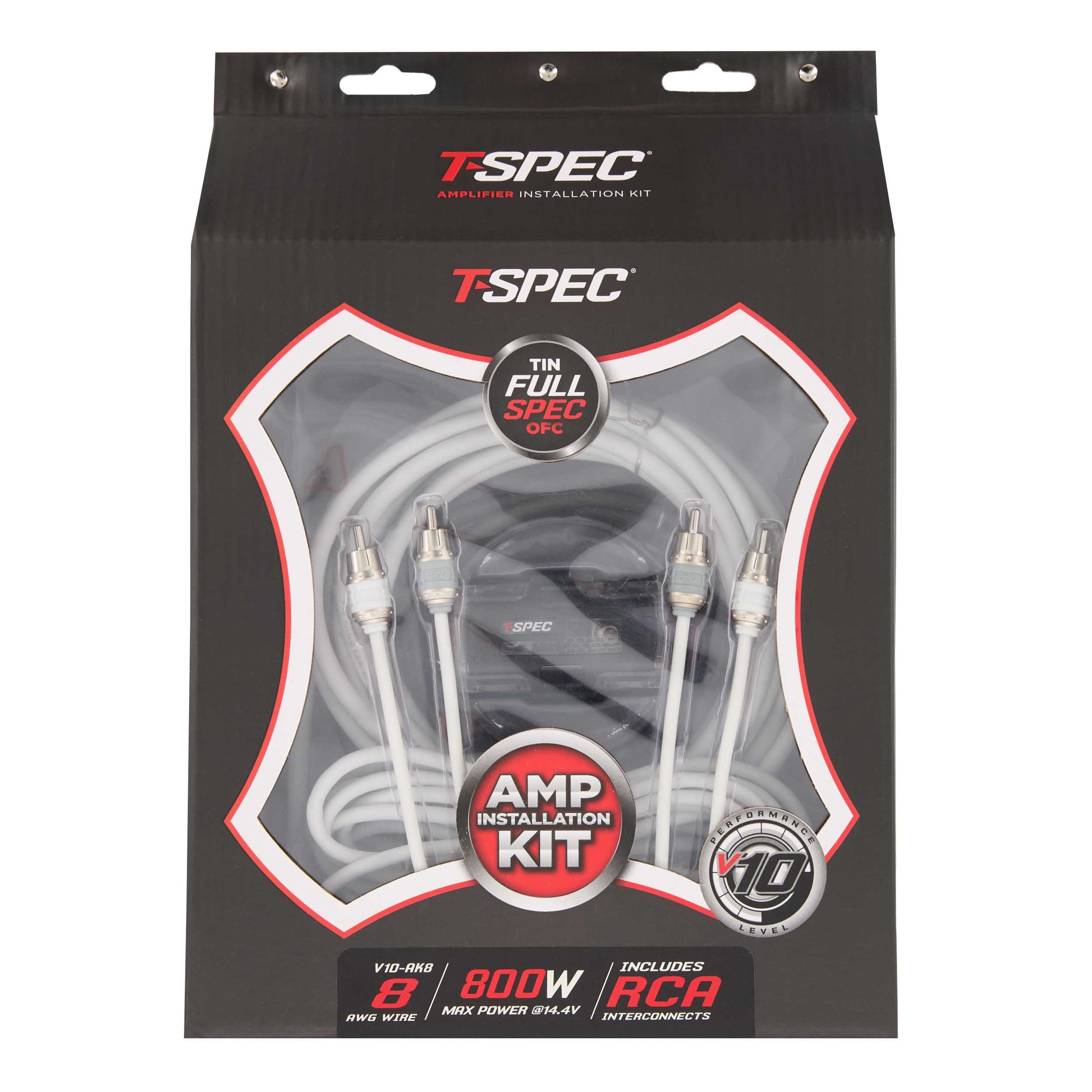 V10 OFC Amp Kit with RCA | 8 AWG | 8000W