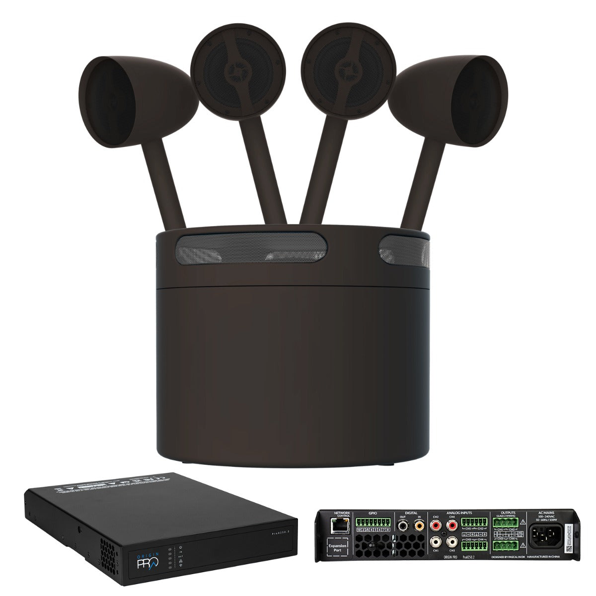 Acoustic Landscape Kit 4x5.25in Sat 10in sub & ProA250.2 Amp