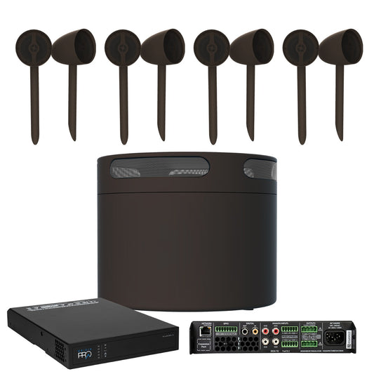 Acoustic Landscape Kit 8x5.25in Sat 10in sub & ProA250.2 Amp