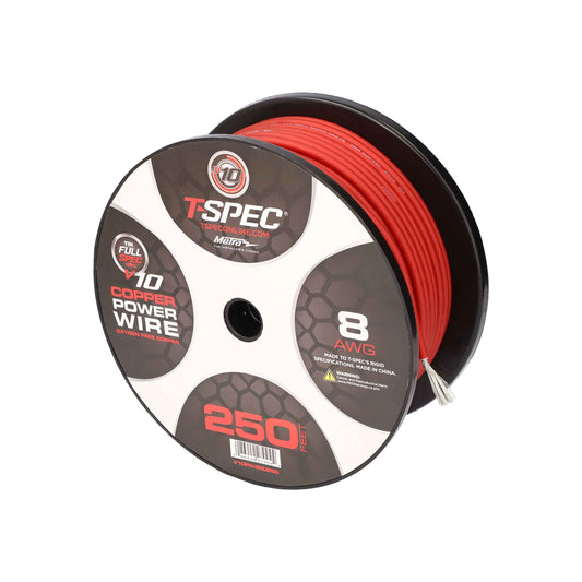 V10 OFC Tinned Power Wire | 8 AWG | 250 ft. | Red