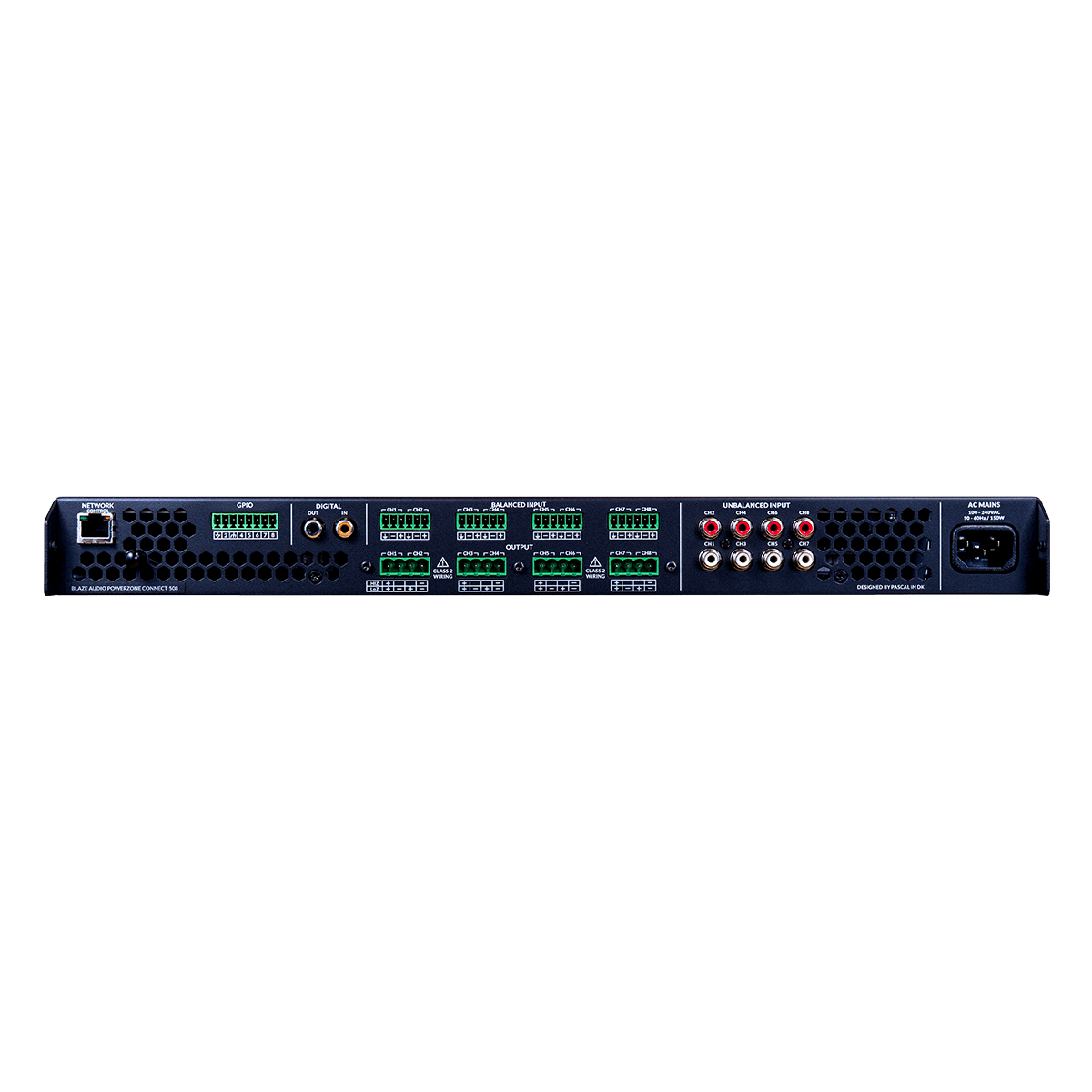 PowerZone Connect --1U 500W 8Ohm-70v 8ch IP Amp
