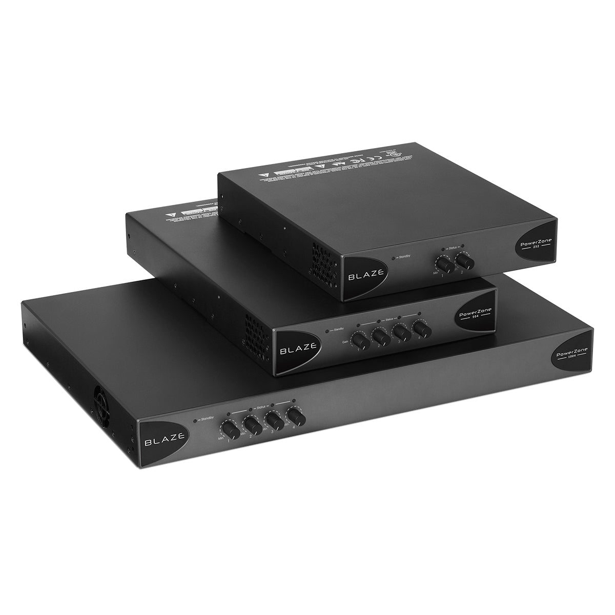 PowerZone 1004 - 4x250w Bal 4-input 8 Ohm-70v Amp, 1U-RK Inc