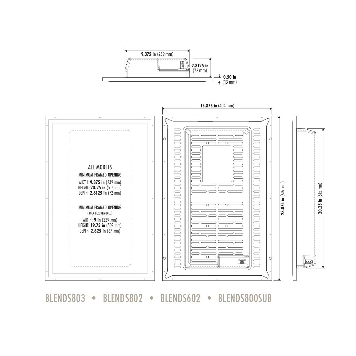 8in 3-way Full Range, BLENDS Invisible Speaker