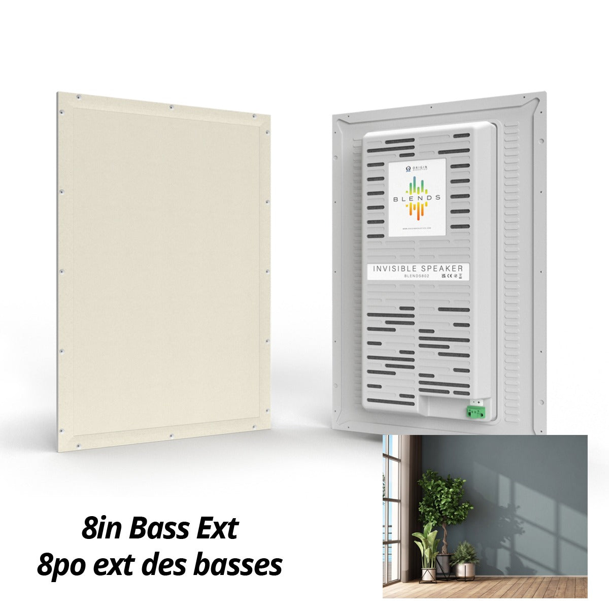 8in 2-inwall panel Invisible Bass-Extension System