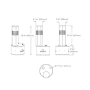 Luxury Bollard Speaker, 10in Sub, 360deg 6.5in 8hm/70v, BLK