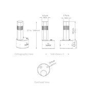 Luxury Bollard Speaker, 6in Sub, 360deg 4.5in 8hm/70v, BLK