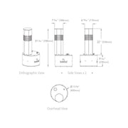 Luxury Bollard Spkr, 8in Sub, 360deg 5.25in 8hm/70v, Silver