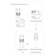 Luxury Bollard Speaker, 6in Sub, 360deg 4.5in 8hm/70v, BLK