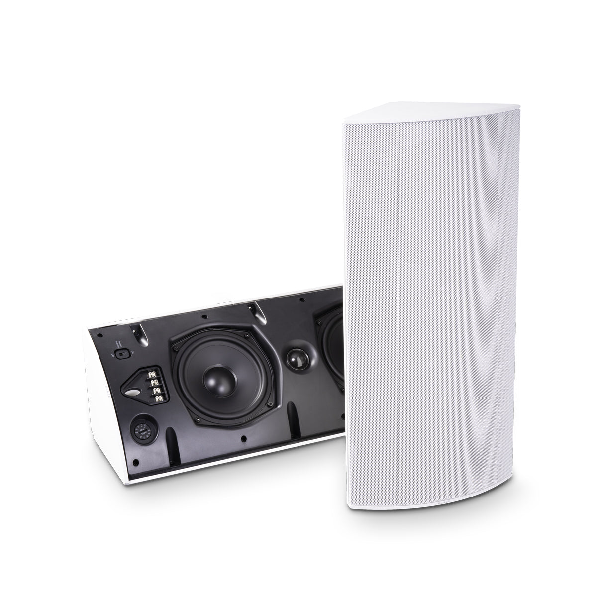 Corner Spkr, 5.25in+Rad, 70v/8Ohm, IP65, White, *MUST BUY 2*