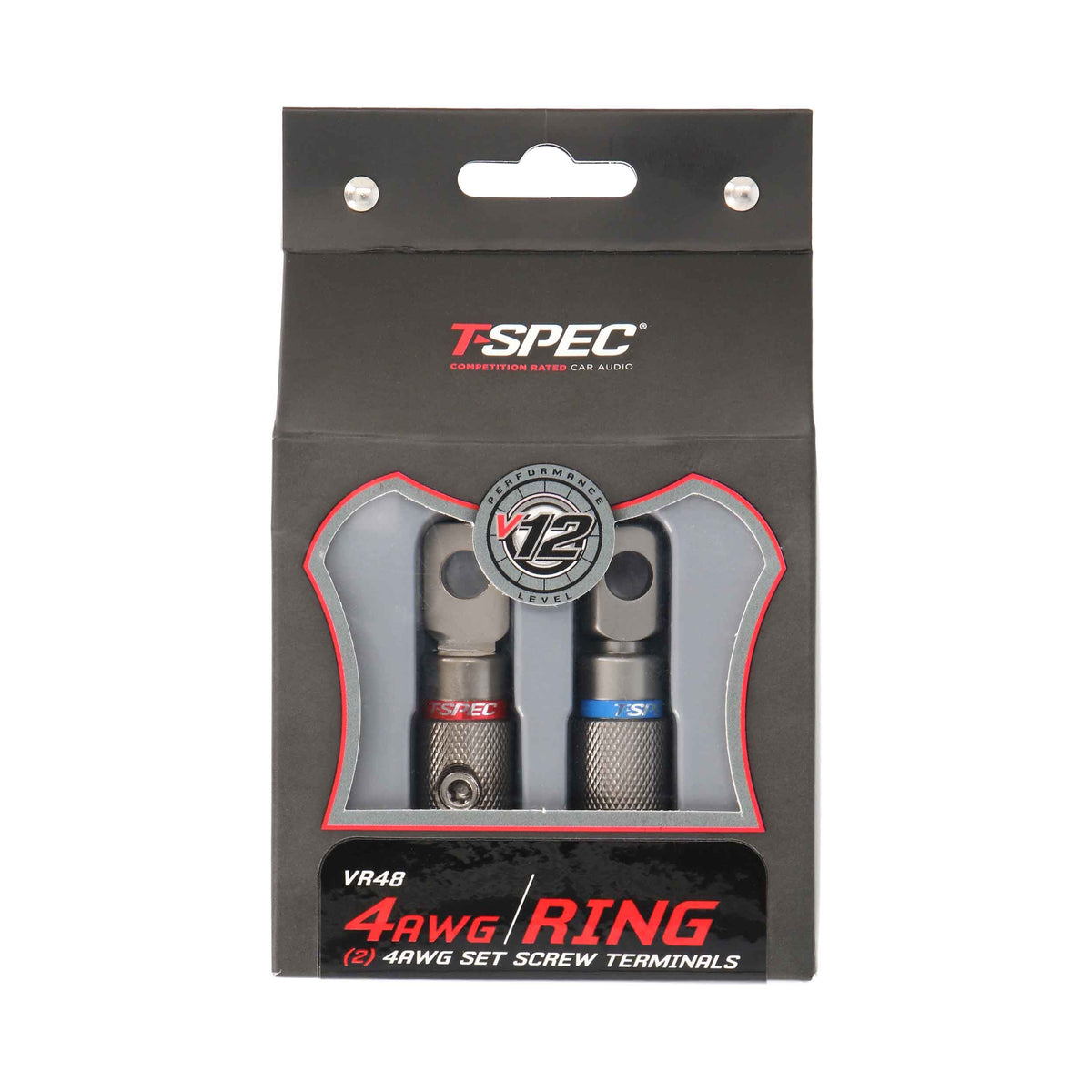 V12 Heavy Duty Set Screw Ring Terminal | 4 AWG | 2 Pack