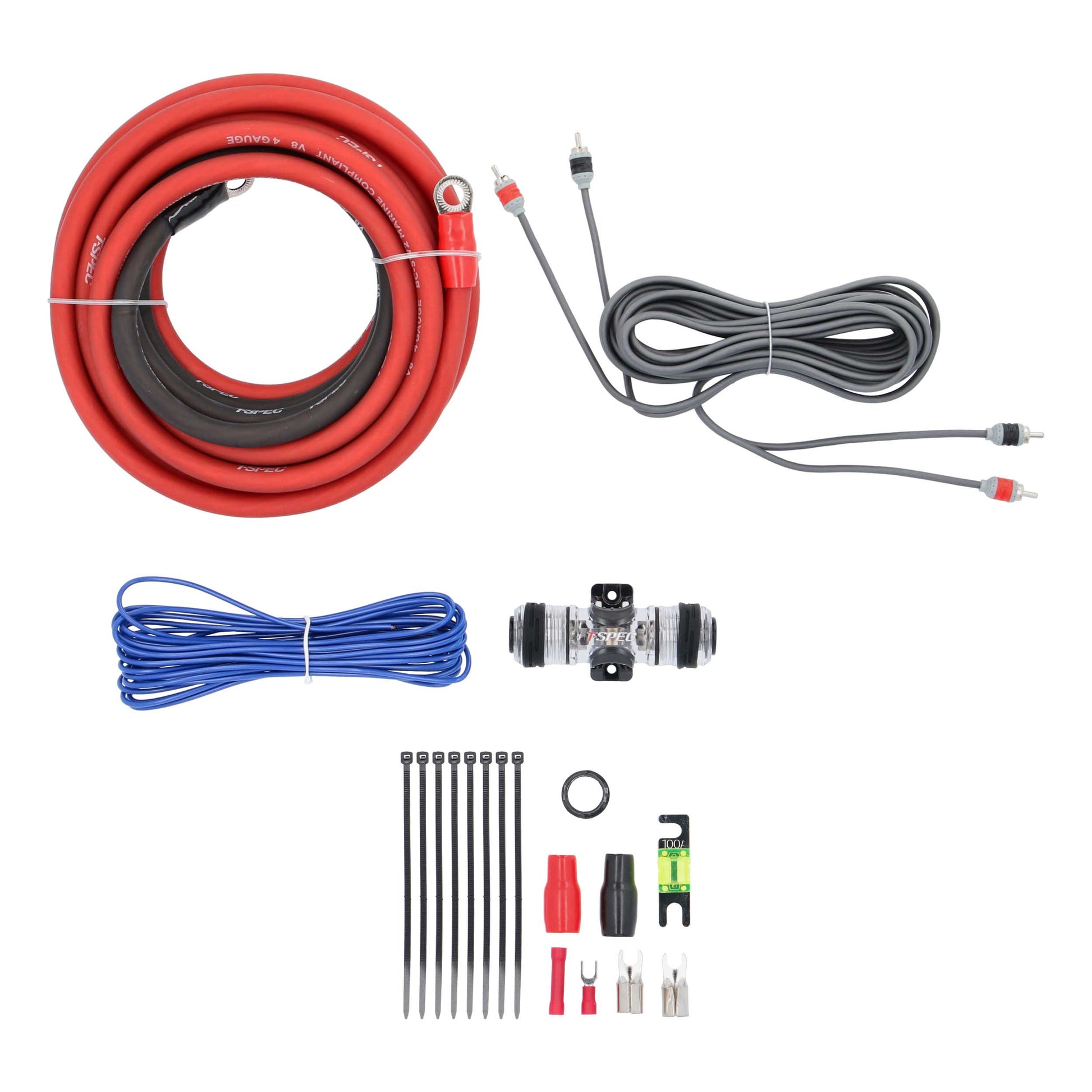V8 OFC Amp Kit with RCA | 4 AWG | 1500W