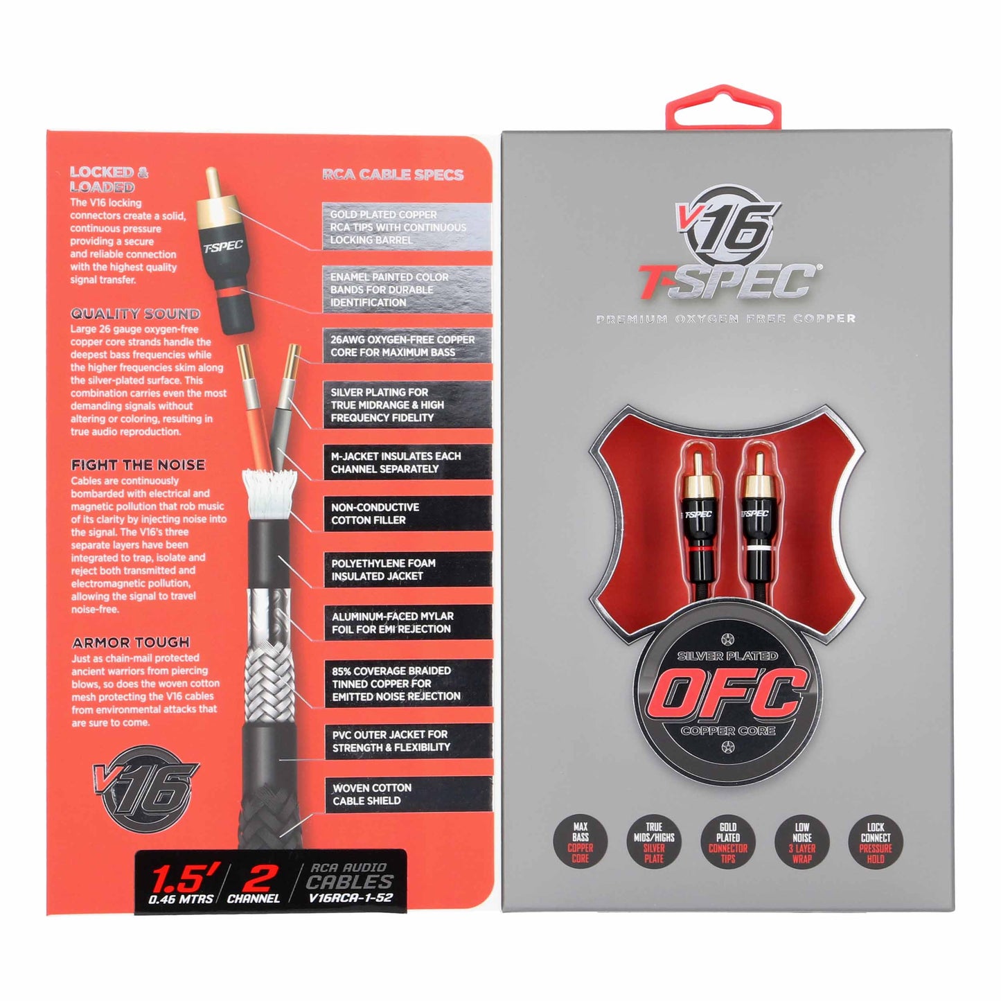 V16 2-Channel RCA Cable | 1.5 ft.