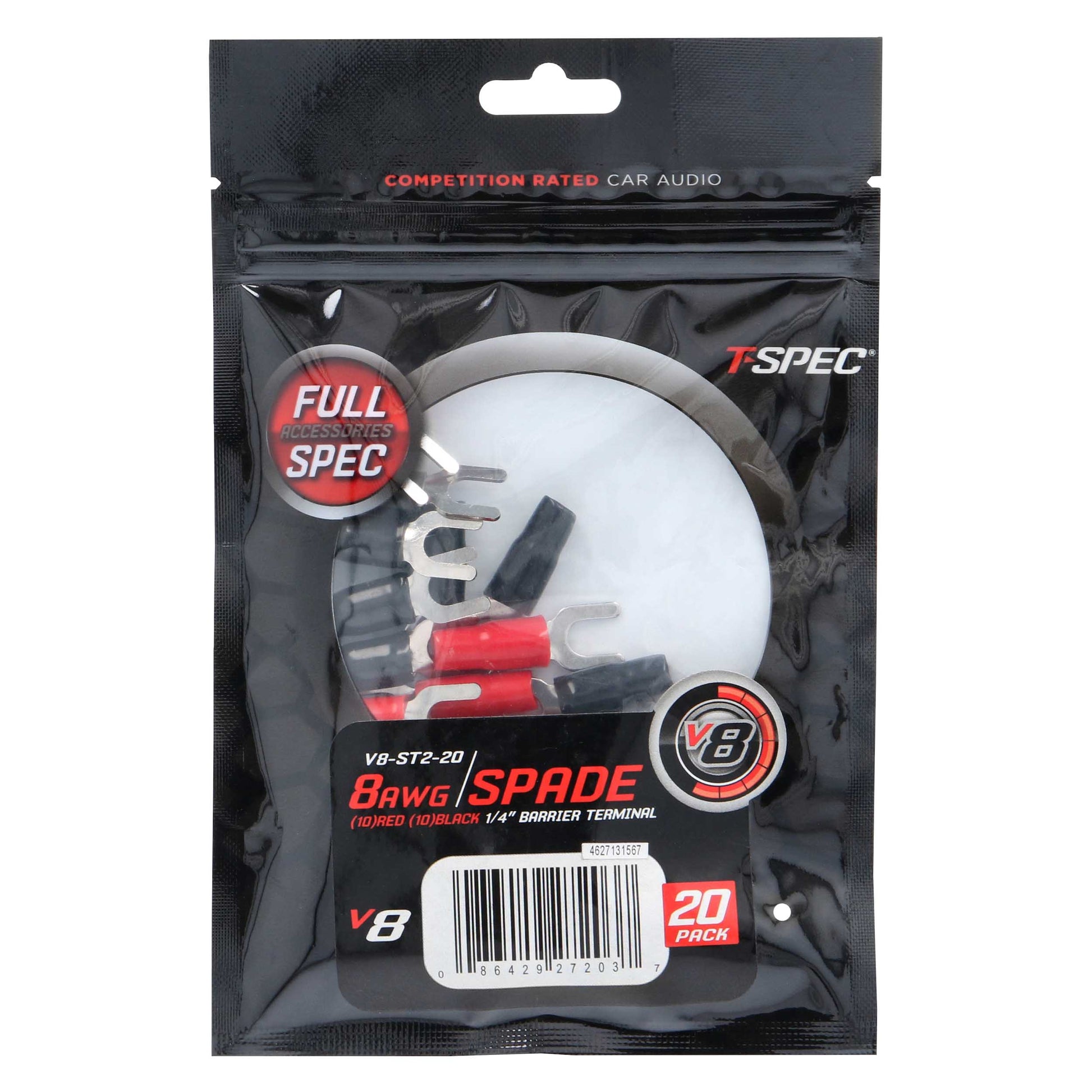 V8 Spade Terminal | 8 AWG | 1/4 in. | 20 Pack