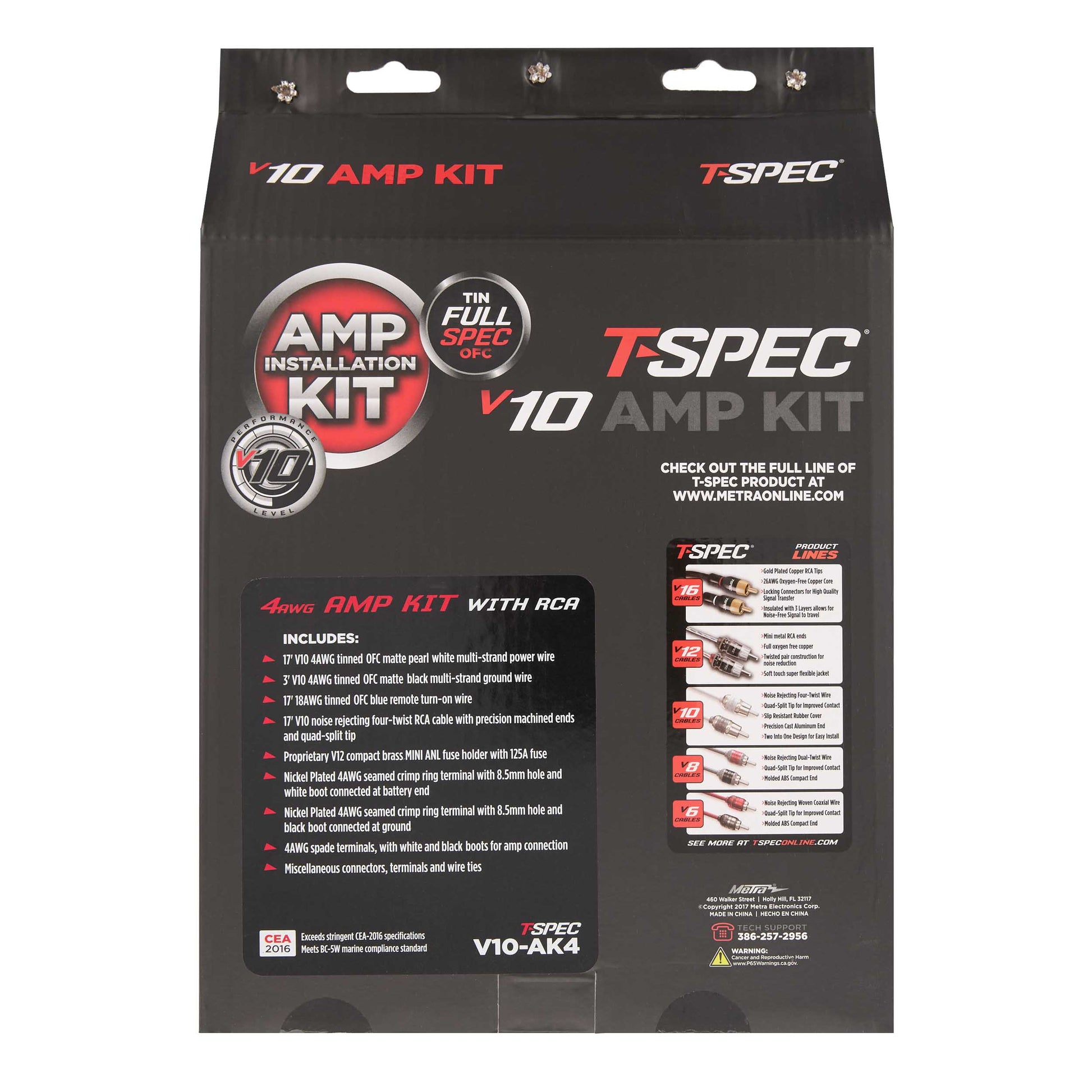 V10 OFC Amp Kit with RCA | 4 AWG | 2100W