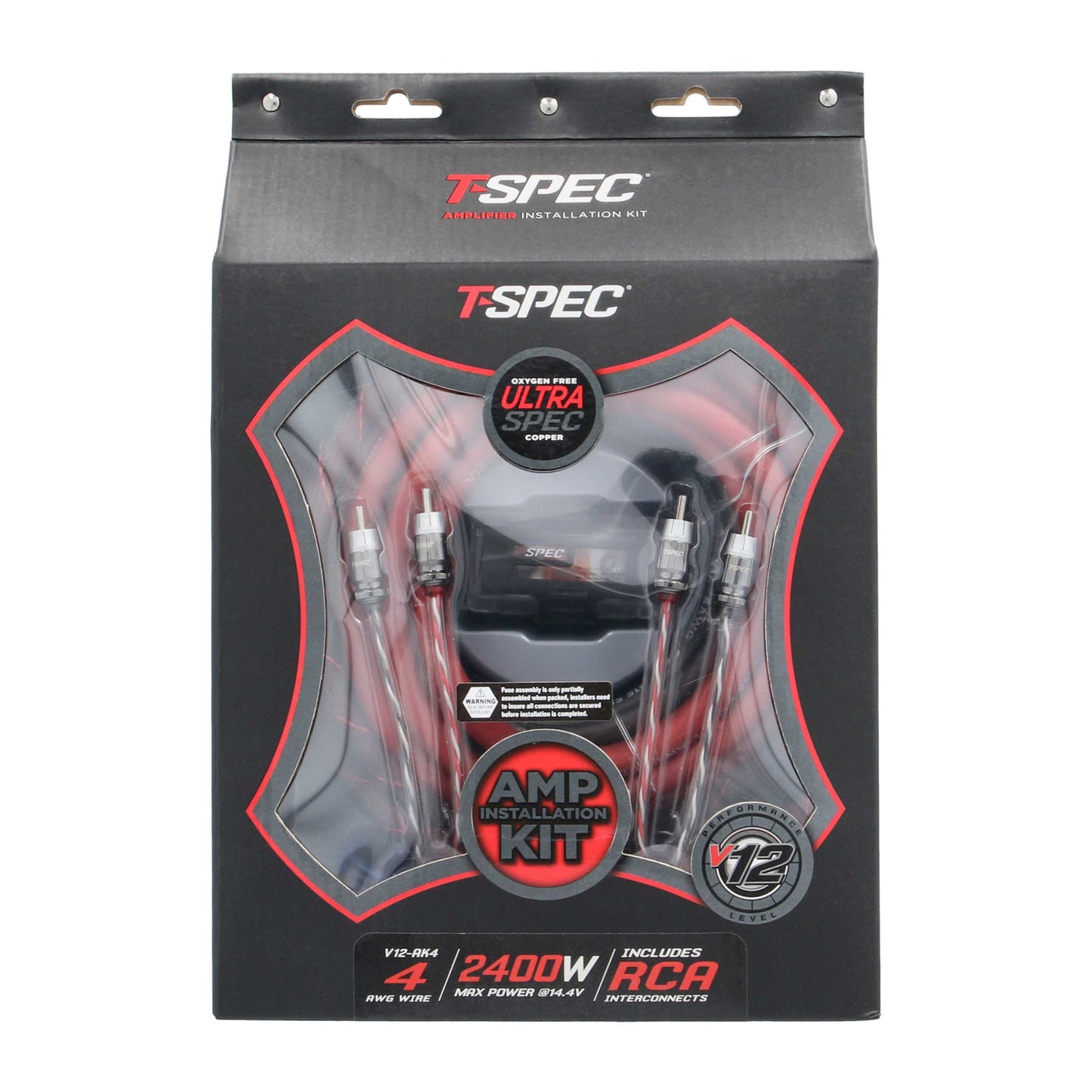 V12 Amp Kit with RCA | 4 AWG | 2400W