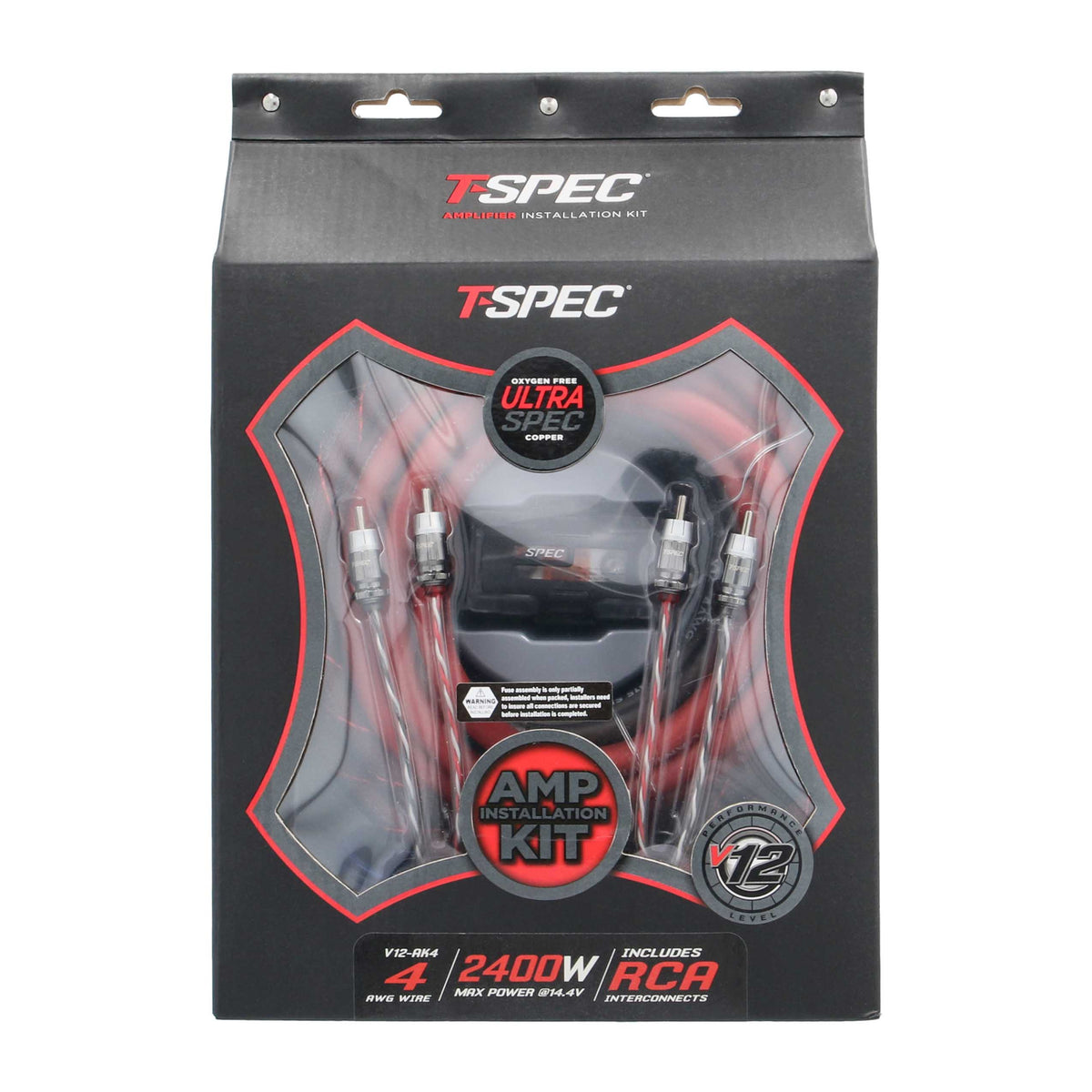 V12 Amp Kit with RCA | 4 AWG | 2400W
