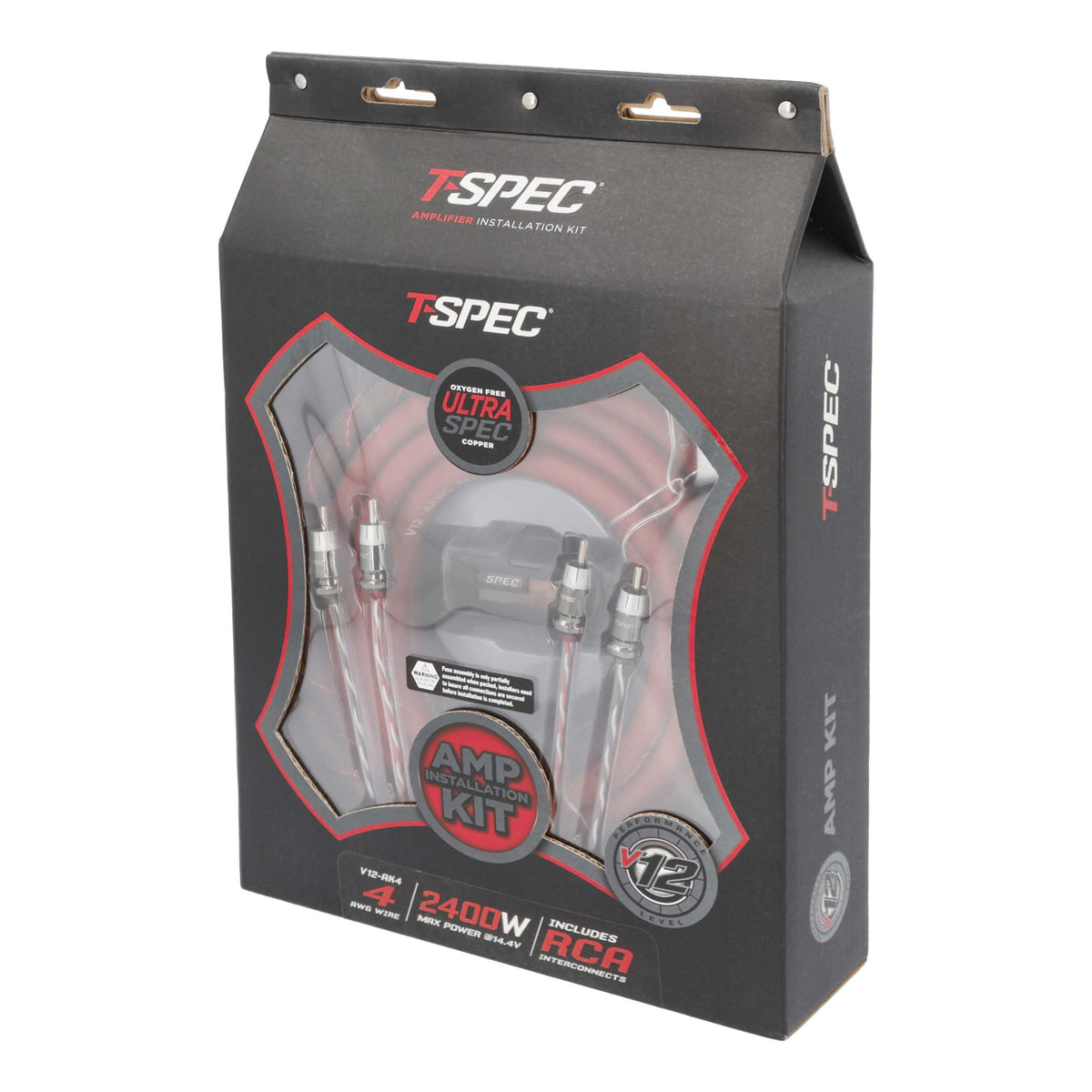 V12 Amp Kit with RCA | 4 AWG | 2400W