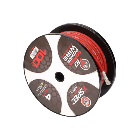 V10 OFC Tinned Power Wire | 4 AWG | 100 ft. | Red