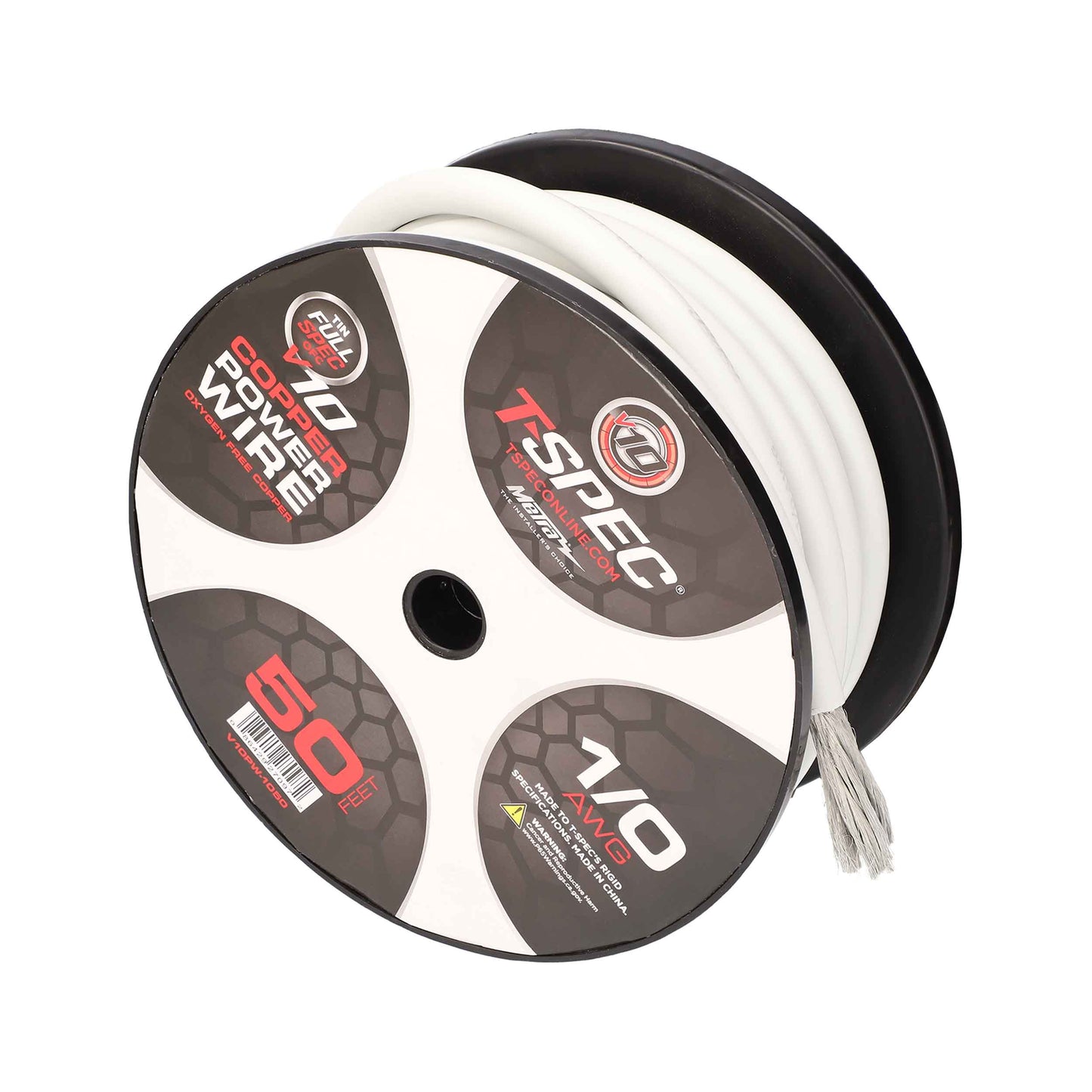 V10 OFC Tinned Power Wire | 1/0 AWG | 50 ft. | Pearl