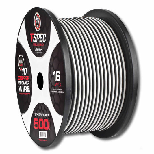 V10 OFC Speaker Wire | 16 AWG | 500 ft. | White/Black