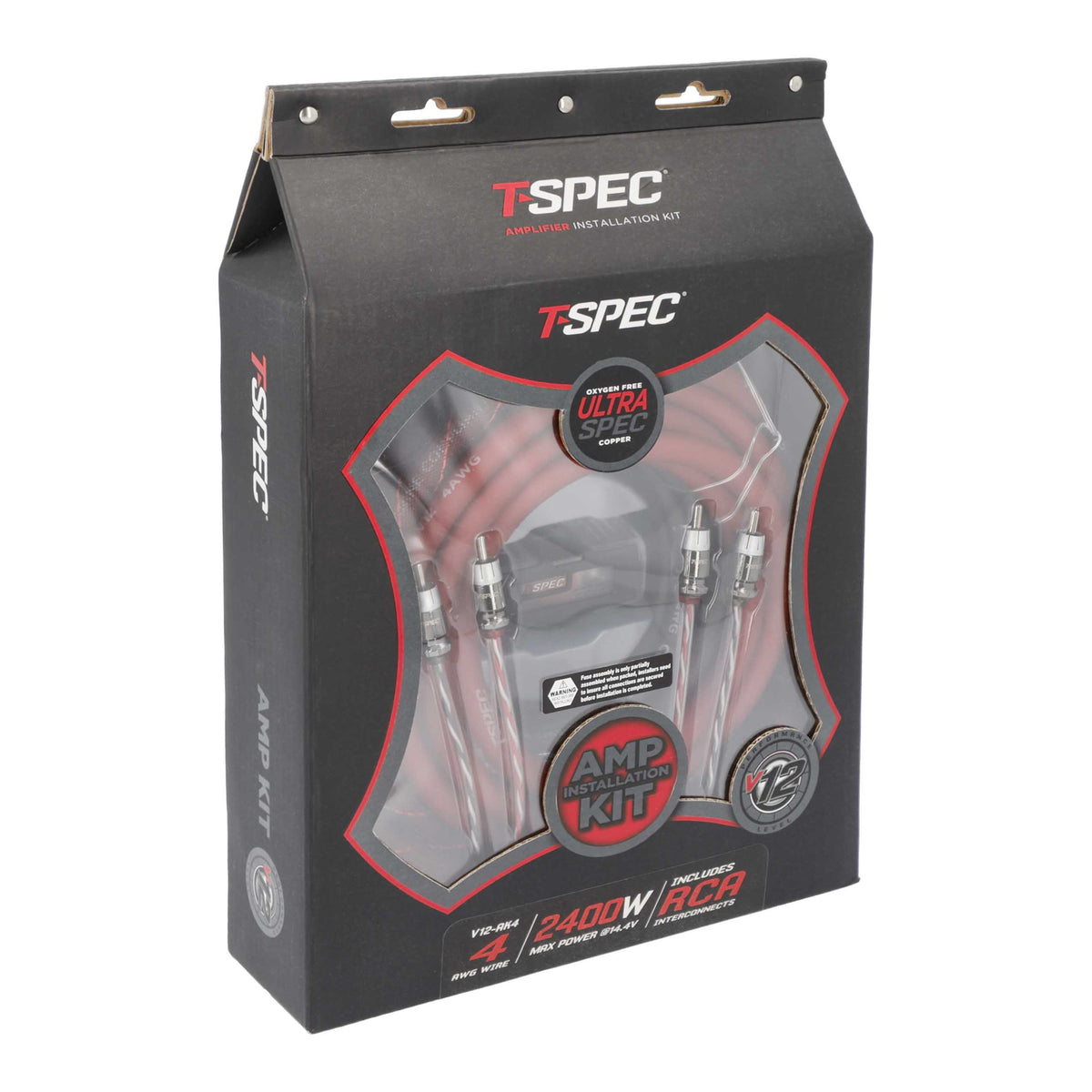 V12 Amp Kit with RCA | 4 AWG | 2400W