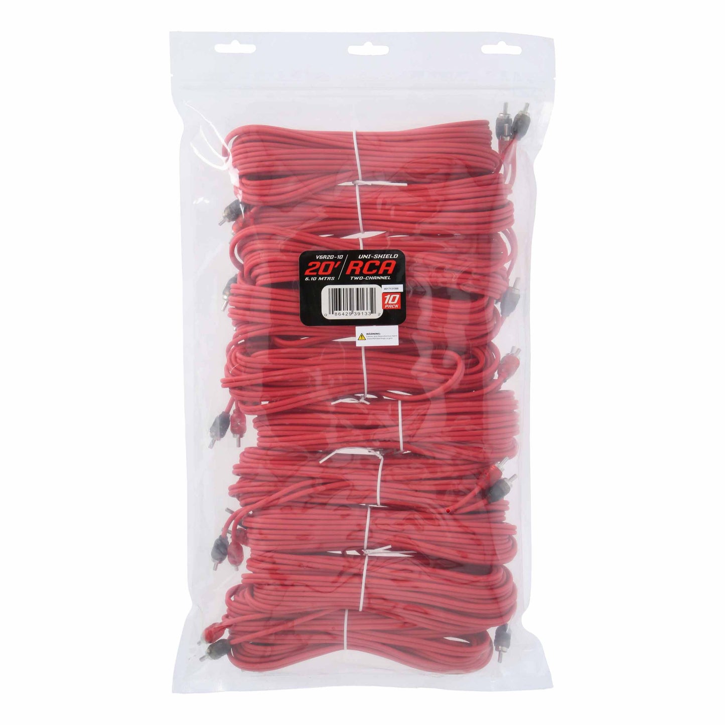 V6 2-Channel RCA Cable | 20 ft. | 10 Pack