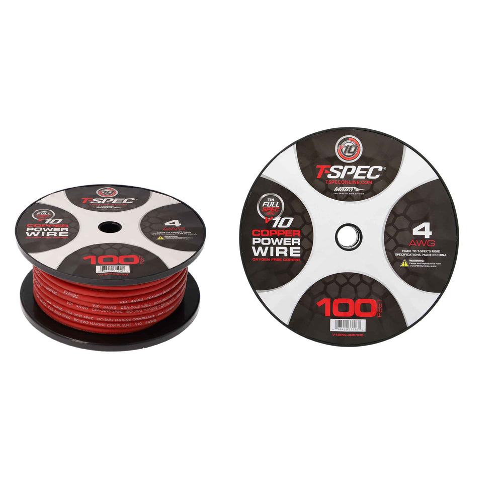 T-Spec OFC Tinned Power Wire V10PW-4RD100