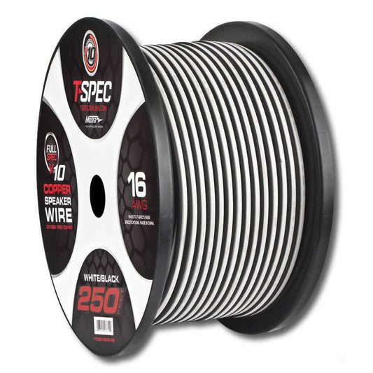 V10 OFC Speaker Wire | 16 AWG | 250 ft. | White/Black