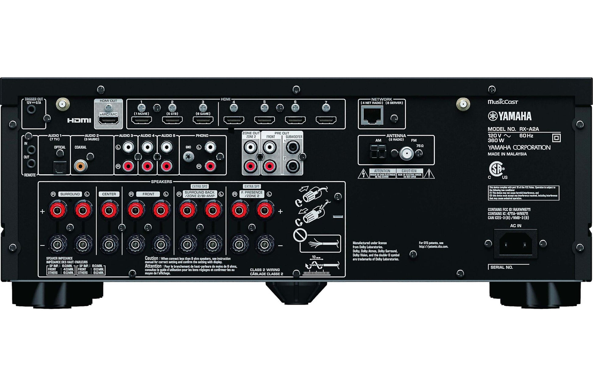 Yamaha RX-A2A Aventage 7.2-channel AV Receiver with 8K HDMI and MusicCast