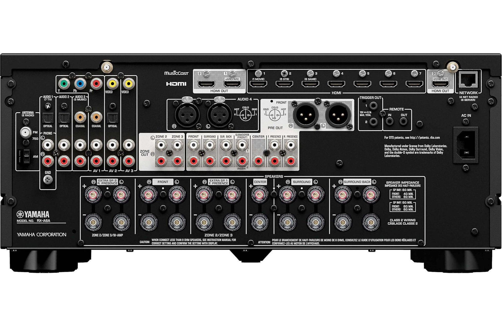 Yamaha RX-A6A Aventage 9.2-Channel AV Receiver with 8K HDMI and MusicCast