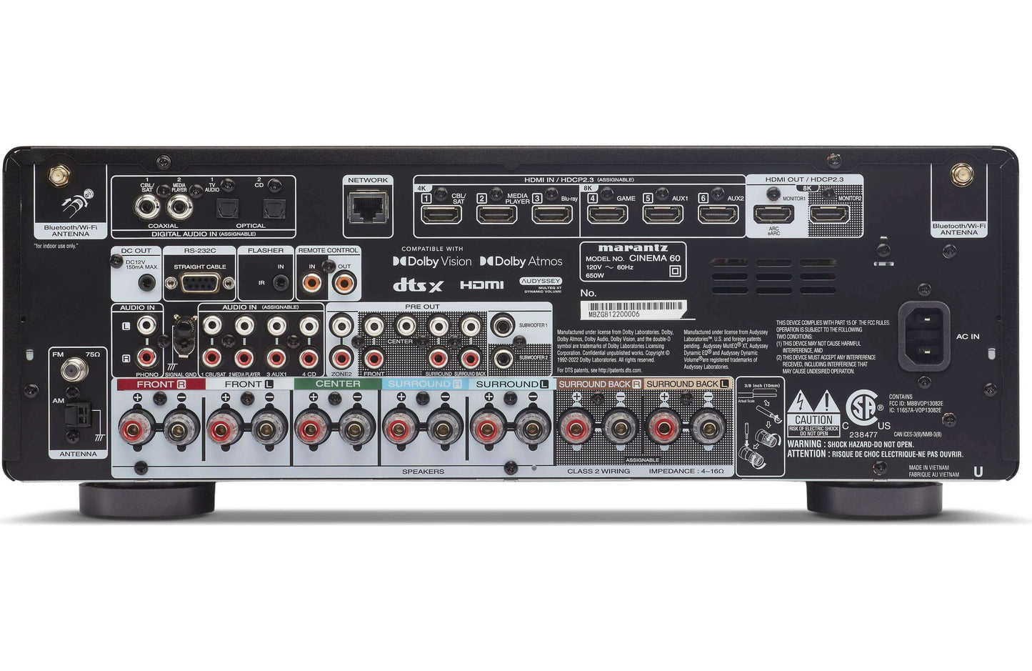 Marantz Cinema 60 7.2 Channel A/V Receiver with Dolby Atmos and Built-In Streaming