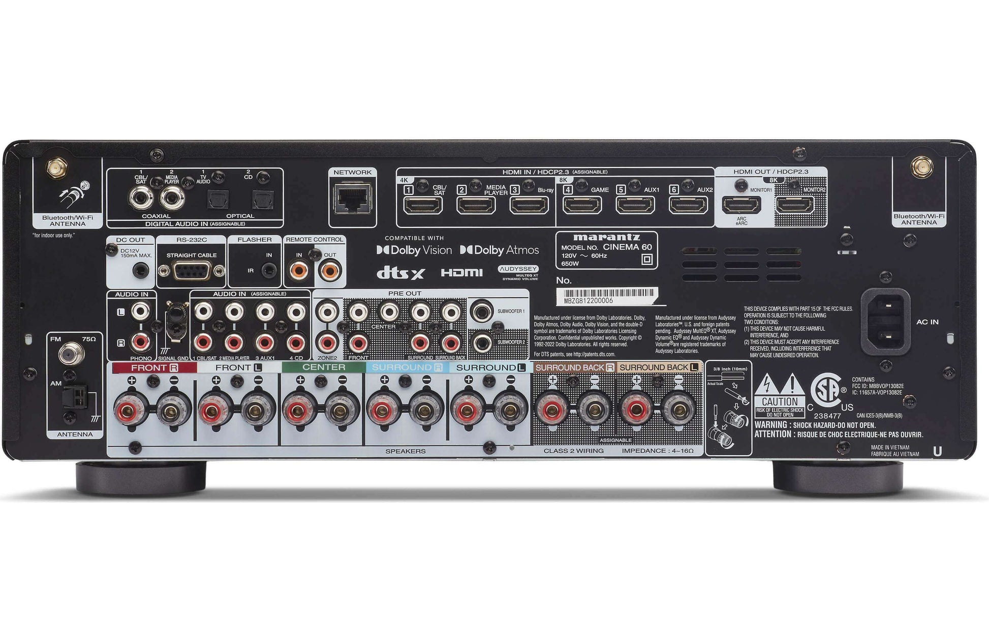 Marantz Cinema 60 7.2 Channel A/V Receiver with Dolby Atmos and Built-In Streaming