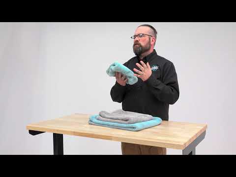 P & S Detail Products LIQUID8R Drying Towel - AQUA BLUE / ICE GREY (20"x 24") S1136