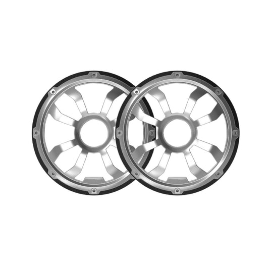10" Flush Mount Speaker Grills - Brushed Aluminum/Black (Pair) - HXM10FGB