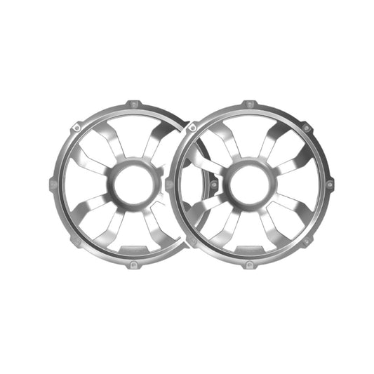10" Flush Mount Speaker Grill - Brushed Aluminum/White (PAIR) - HXM10FGW