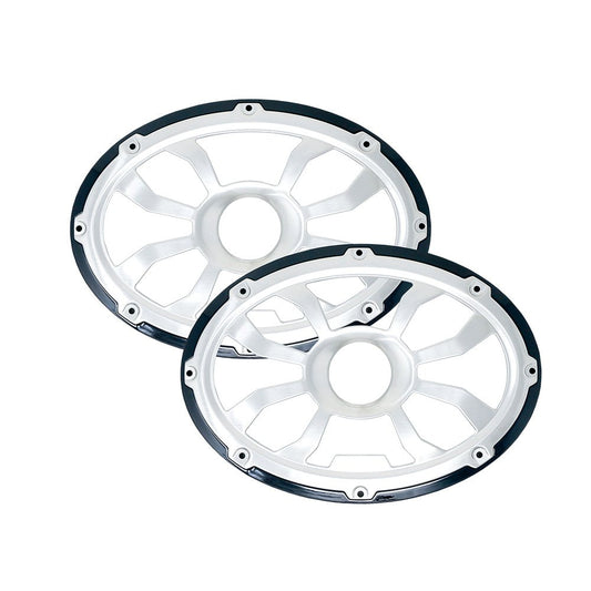 6"x 9" Flush Mount Speaker Grills - Brushed Aluminum/Black (Pair) - HXM69FGB
