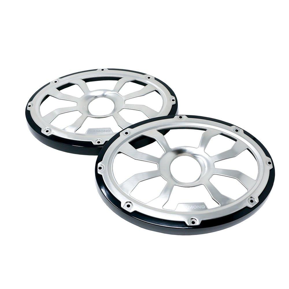 6"x 9" Flush Mount Speaker Grills - Brushed Aluminum/Black (Pair) - HXM69FGB