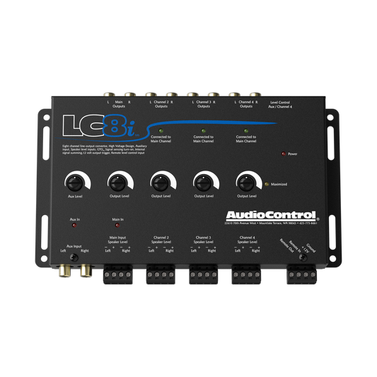 LC8i Black 8-Channel Line Output Converter with Auxiliary Input
