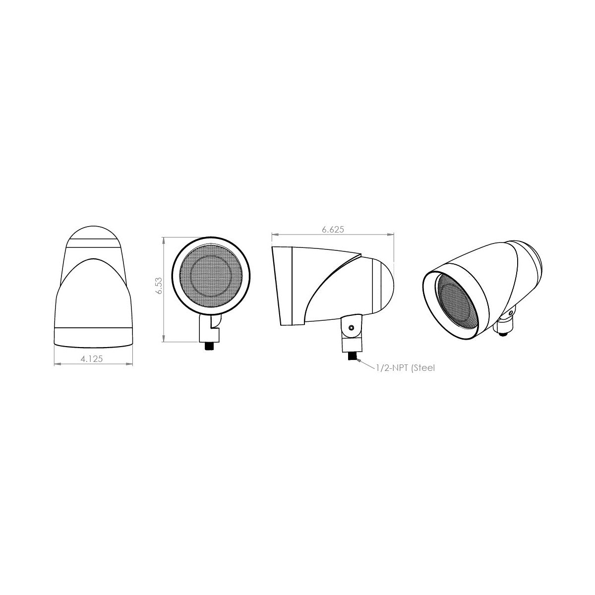 3.5in 50w Landscape Satellite Spkr w-Ribbon Driver, 8ohm/70v